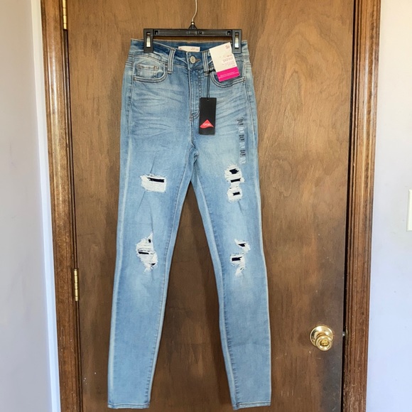 So Skinny jean High rise backed distressed jean with stretch & lycra size 1 / 25 - Picture 7 of 17